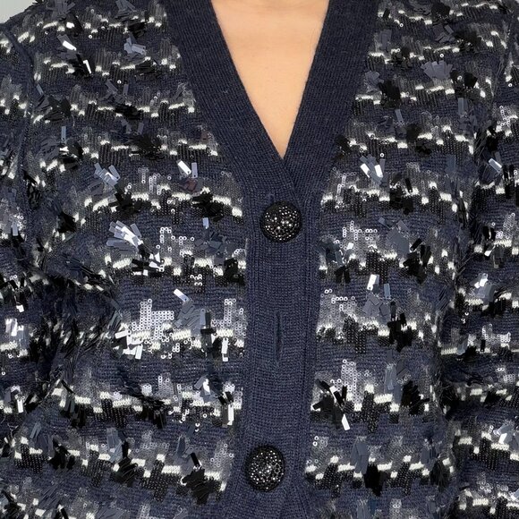 Marc Jacobs Knit sparkly cardigan in Blue size M - Picture 3 of 6